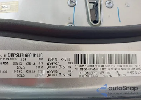 2015 Jeep Compass Sport z USA, uszkodzony, nr VIN 1C4NJDBB7FD114569